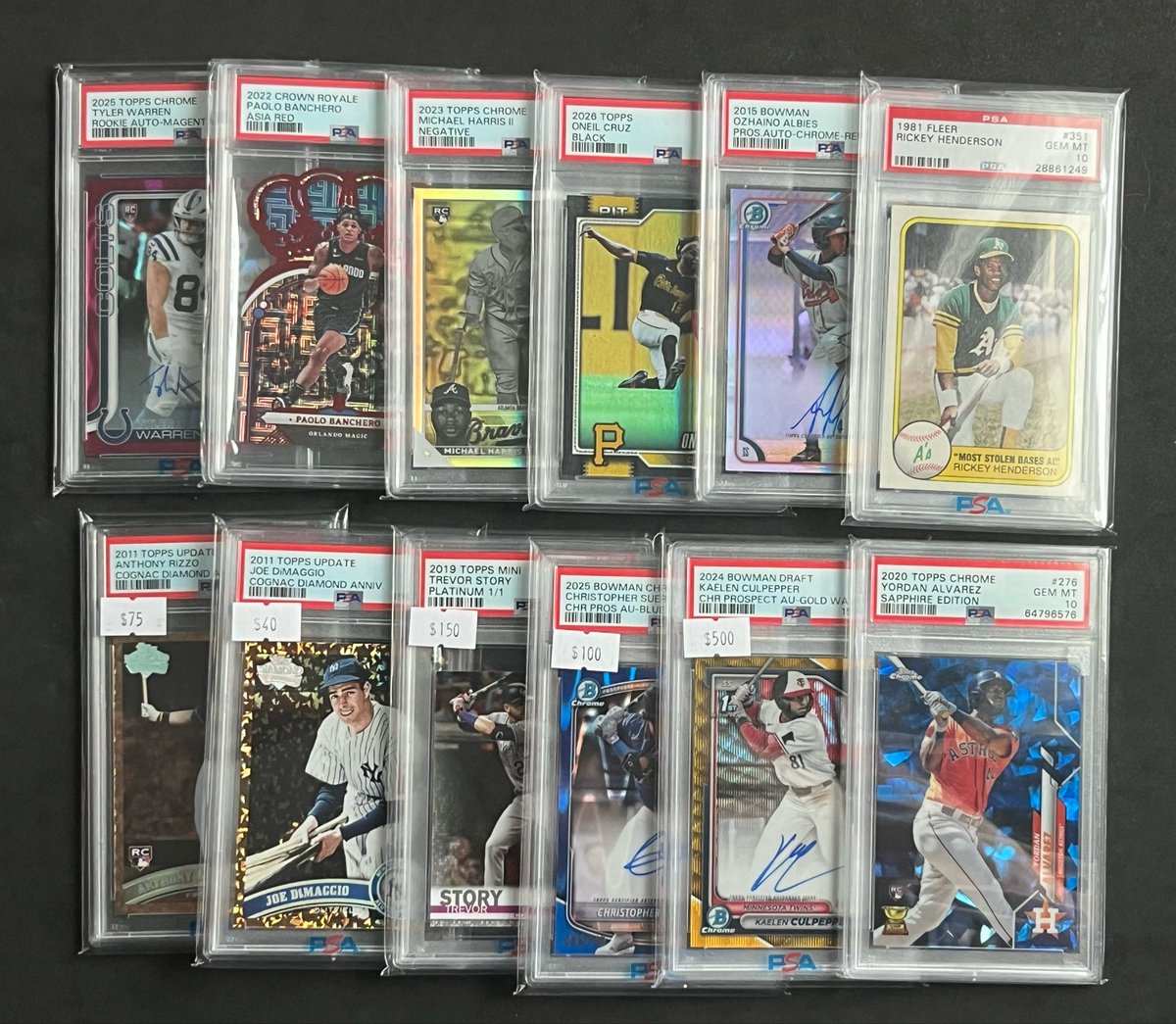 CR_cards's tweet photo. ⏰Been wanting to a do a bit of a #crcstack throwback sale⏰

The 1st pic is all $5 & under. Tons of color, autos, patches. Will have $10+ stuff each night too.

Gonna split it up over 4 days, starting tomorrow night!

Oct 22, 23, 26, 27

Repost for a chance at $20 stack credit!

Everything in the singles pic is available for pre stack!