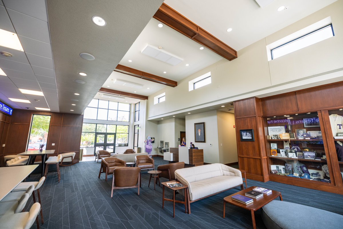 TarletonState's tweet photo. A fresh new look for a familiar first stop! 💜 

The Tarleton State Welcome Center has a new look, and we can’t wait for Texans and future Texans to see it.

#TarletonState #BleedPurple https://t.co/ROXCM4ecfh