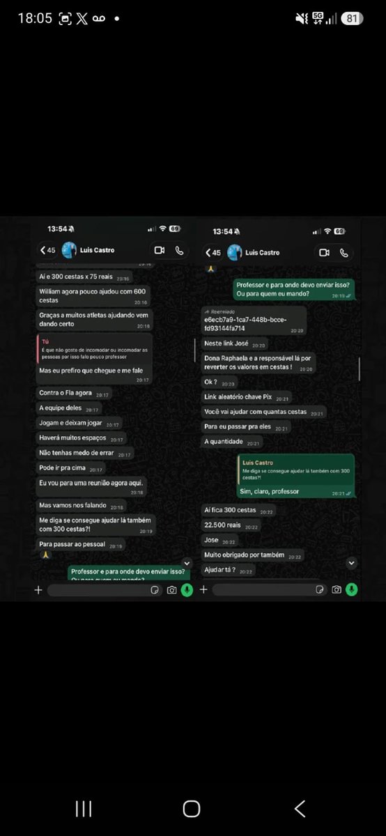 rdimortal's tweet photo. VEJA A CONVERSA ENTRE ENAMORADO E O FALSO LUÍS CASTRO!

Foram divulgados nesta quarta-feira prints das conversas entre José Enamorado, ponta do Grêmio, e o golpista que se passava por Luís Castro. 

Enamorado, em meio a essa temporada, foi vítima de um golpe, no qual transferiu R$ 22,5 mil a um farsante que se passava pelo, na época, treinador gremista Luís Castro.

As conversas divulgadas por GZH mostram a maneira como o golpista se passou pelo técnico, falando de questões táticas e considerando a possibilidade de usar Enamorado como titular. Além disso, o golpista pedia para que o jogador não comentasse com colegas sobre as conversas com o treinador.

📸 Reprodução 
🗞️ GZH