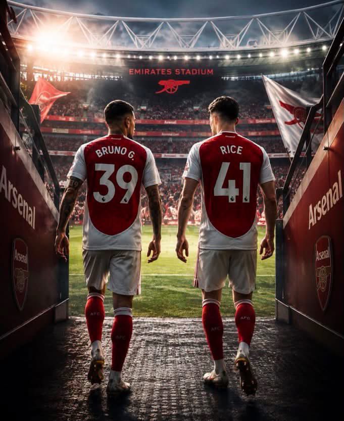 Xtratime_FT's tweet photo. 🚨GUNNERS, WOULD YOU TAKE THIS RISK TO WIN THE BIGGEST TROPHIES? 🏆

Should Arteta combine Declan Rice and Bruno Guimarães?

£75m on a 29-year-old cannot be for rotation. Rice + Bruno G could be ELITE, but Arteta must find a way to make them work together.

Two world-class midfielders. One title-winning system. Can Arteta make it work? 👀 #Arsenal #COYG #UCL