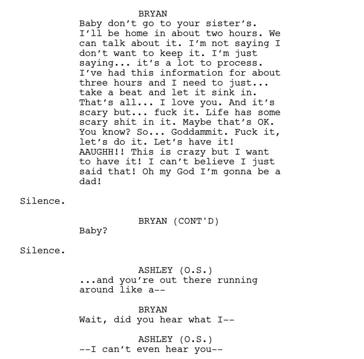 sheepukavich's tweet photo. reading the resident evil script and im getting so sad bryan hodukavich you deserved to be a father ohhhhh🙁🙁 https://t.co/0Y5B9IK0Nc