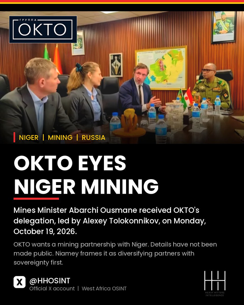 HHOSINT's tweet photo. For the Ministry of Mines, this meeting illustrates that it places national sovereignty and the valorization of its mining resources at the heart of its strategic choices in a mining sector where several international players have already expressed their interest in recent months https://t.co/gGuCcZ76Hz