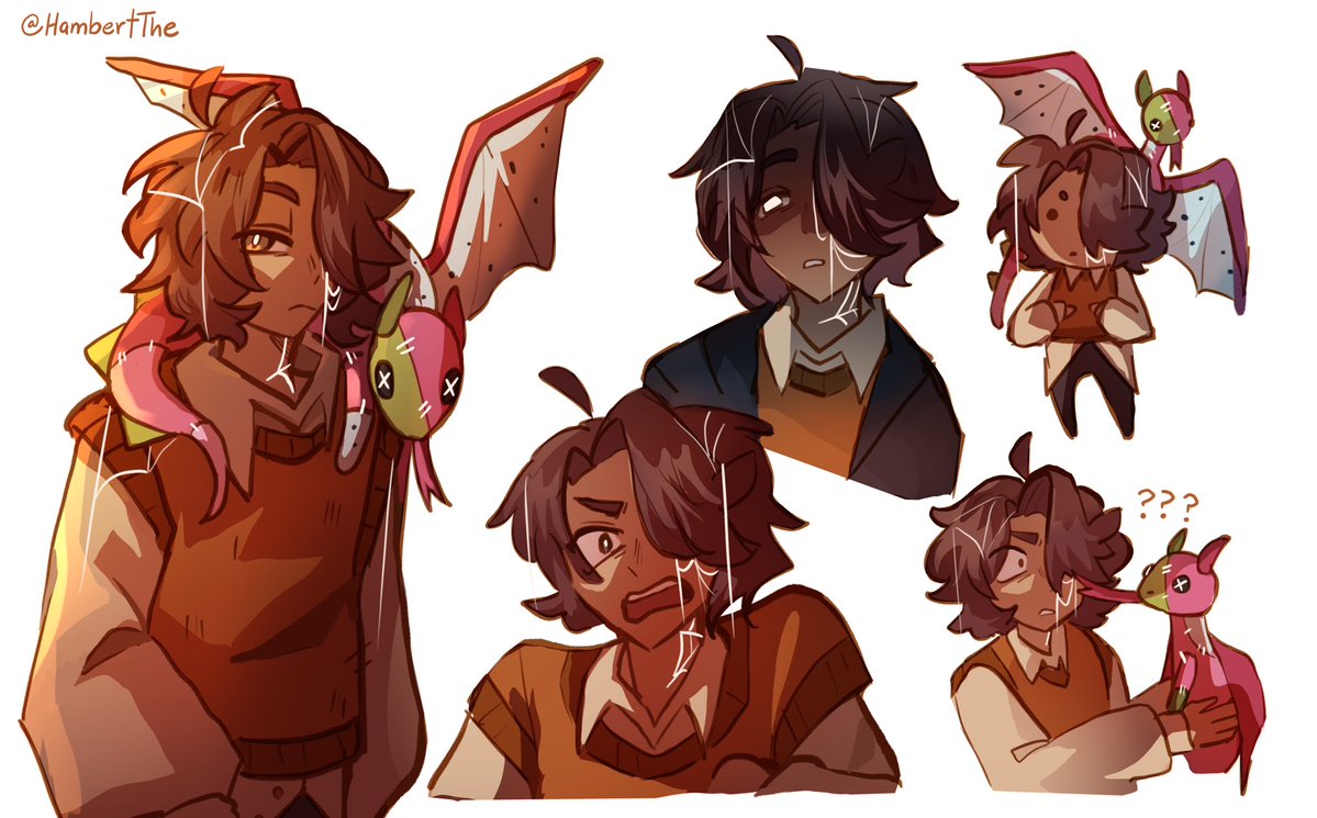 HambertThe's tweet photo. Here’s some Simmon doodles! This fella got me to start watching the flight smp so now I am drawing him! 
#TheFlight #theflightsmp #cherrifirefanart https://t.co/SOPkXKLR9N
