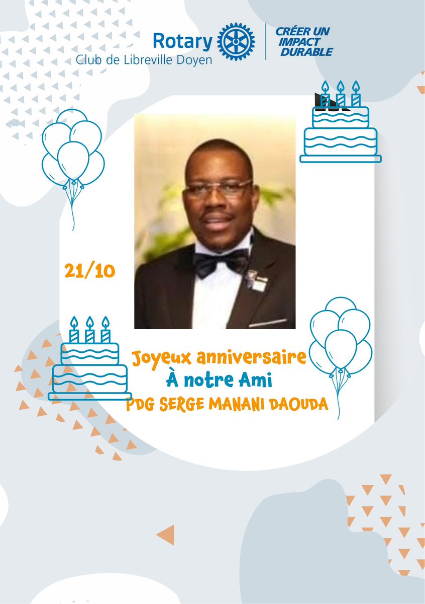 rcldoyen's tweet photo. #souhaitons un heureux anniversaire a notre ami PDG Serge MANANI DAOUDA ๐พ๐ฅ๐พ๐ฅ๐.
#RI
#D9150
#rcdelibrevilledoyen
#anniversairesaire
#Creerunimpactdurable
- - - - - - - - - - - - - - - - - - - - - - - - - - - - https://t.co/jiqde48YLF