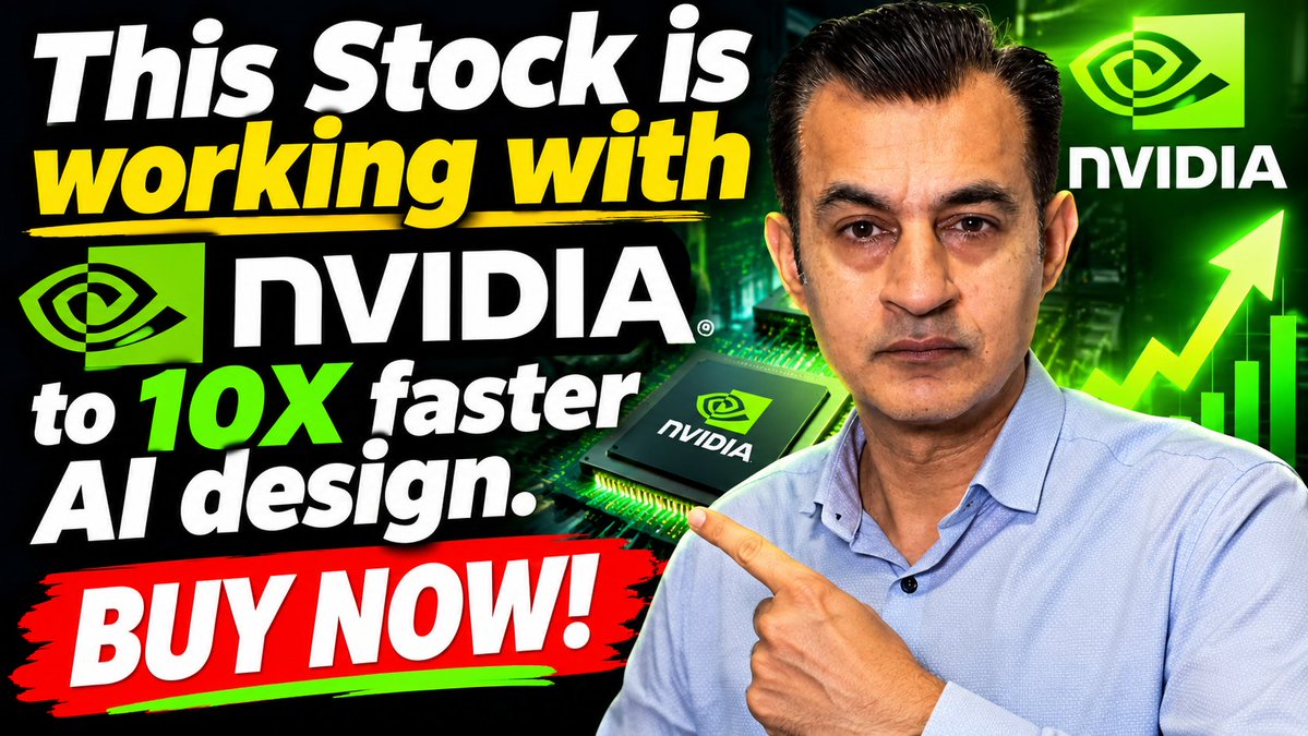 TradingSecrets7's tweet photo. In this video we look at a Stock which is working with Nvidia to 10X faster AI design. 
We also look at the 2026 catlaysts and believe this stock is at a great buying opportunity for long term growth.
https://t.co/wERcQ5N2n6 https://t.co/d2IENCBbRI