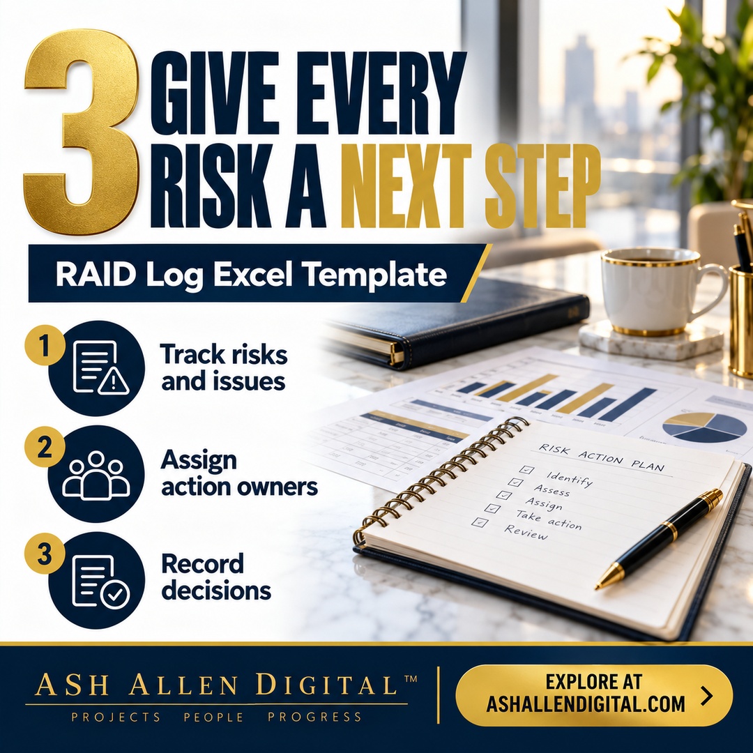 ashallendigital's tweet photo. Give risks, actions, and decisions a place to live. Explore the RAID Log Excel Template.
https://t.co/oriSmbHyJK https://t.co/cnMZiJJOAp