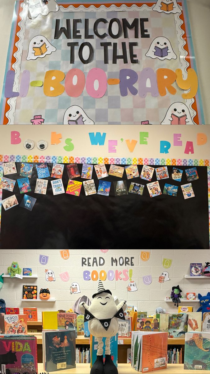 IrvingLibraries's tweet photo. 📚✨Our libraries are more than spaces to check out books—they're environments designed to spark curiosity, creativity &amp; belonging! 💙

🎃 Storybook pumpkins &amp; tissue box creations,📖 engaging displays &amp; 🌎 student work celebrating Hispanic Heritage Month bring learning to life! https://t.co/6K45JgBFdb