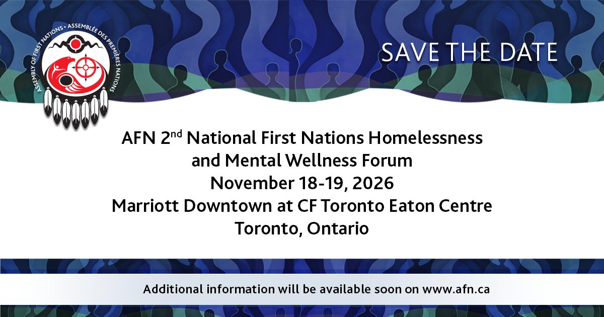 AFN_Updates's tweet photo. Sponsorship opportunities! The AFN is seeking sponsors for the 2nd National First Nations Homelessness and Mental Wellness Forum. With over 450 delegates expected to attend, this is your chance to showcase your organization, build meaningful connections, and support positive change. To learn more about sponsorship, reach out to the AFN’s Housing and Infrastructure sector via email at: housingandhomelessness@afn.ca