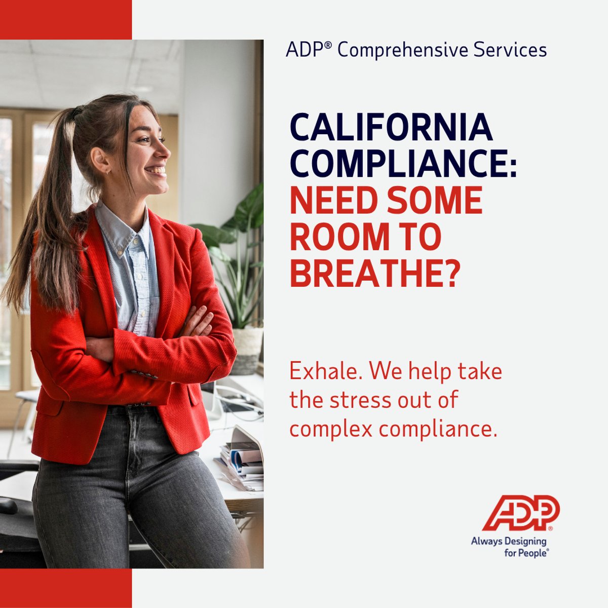 NickolasFiore's tweet photo. Organizations with employees in California are subject to some of the most complex and strictly enforced labor laws in the country. Learn how #ADPComprehensiveServices can help you exhale.
https://t.co/bGLrx4e8wZ https://t.co/OA61mkpHBw