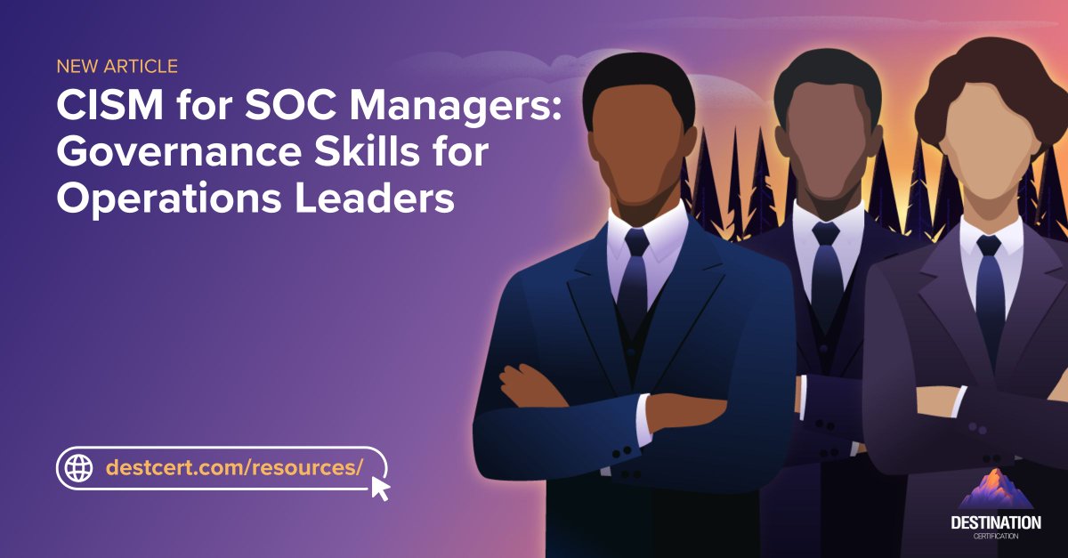 destcert's tweet photo. This article covers whether your operational leadership actually satisfies CISM's management bar, and which parts of your SOC background transfer directly into the exam.

Read the full article here → https://t.co/zf0RwRqetU https://t.co/dLTHQqDL7N