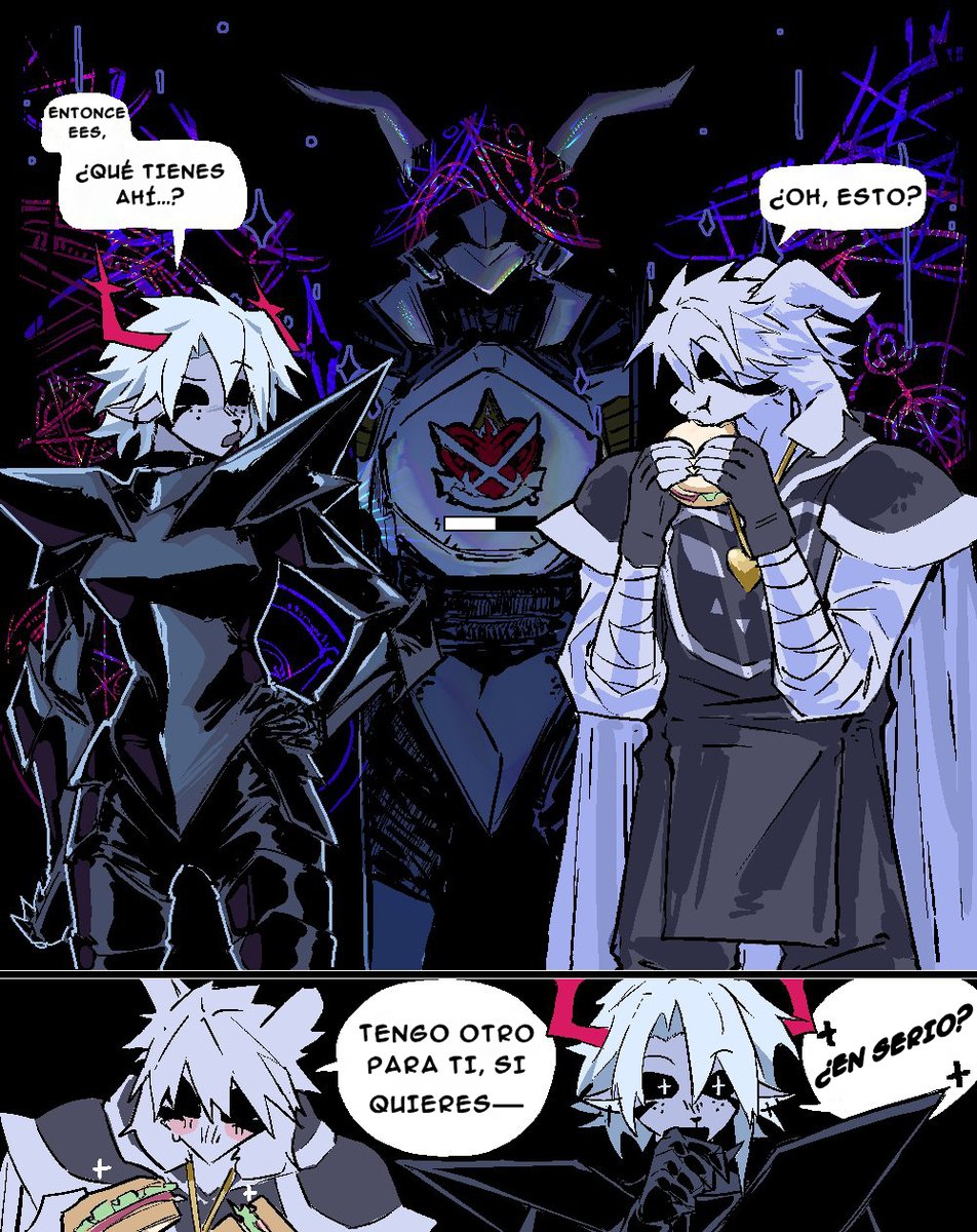 Enzotradus's tweet photo. #deltaruneㅤㅤㅤ 
Traducción al español hecha por mí. 
    "Hypermech"
Autor original: @Heartbreak_Juan https://t.co/H6zWNLsyKU
