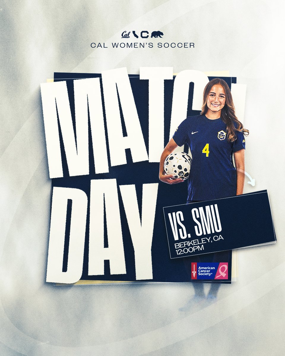 CalWSoc's tweet photo. 𝗔 𝗠𝗔𝗧𝗖𝗛 𝗧𝗛𝗔𝗧 𝗠𝗘𝗔𝗡𝗦 𝗠𝗢𝗥𝗘. 🎗️

Join us as we take on SMU and honor those affected by cancer at our @AmericanCancer Society Awareness Game. 💛

🆚 SMU
⏰ 12 PM PT
📍 Edwards Stadium
📺 https://t.co/NWaOSbN6dm
📈 https://t.co/y0VacpOUDv

#GoBears https://t.co/9tyNmX4mpd