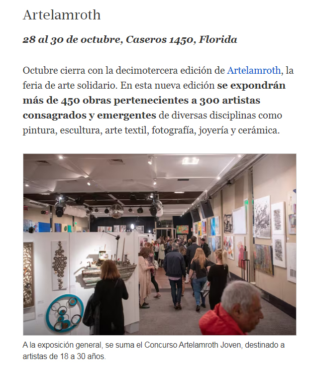MMontesArte's tweet photo. "Las mejores muestras de arquitectura, arte y diseño para ver este mes": https://t.co/aFLj5n9ISy a través de @LANACION/

🖼️ Del 28 al 30, los espero en #Artelamroth2026 !

#arte #feriadearte #feria https://t.co/0QifmcUY75