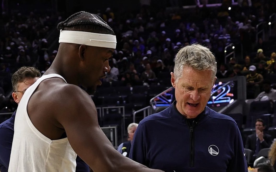 TheNBABase's tweet photo. Steve Kerr says the Warriors expect Jimmy Butler to return around February:

“Jimmy is one of the great winners I’ve ever been around. And so our team knows we’re going to get him back sometime later in the season, hopefully sometime in February. It could be the exact opposite of last year. Last season we lost him in February; this year we get him back in February.”

(Via @loganmmurdock)