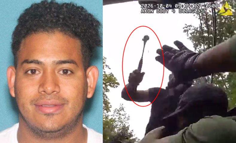 libsoftiktok's tweet photo. Illegal alien ATTACKS ICE with a HAMMER

Reinieri De Jesus Licona Amador, an illegal alien from Honduras, was identified by ICE agents in NJ.

When they performed a traffic stop, the officer's bodycam captured Amador resisting arrest, grabbing a hammer, and trying to attack him with it.

These are the kinds of people that Democrats want roaming our streets.