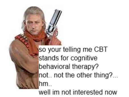 milktst's tweet photo. Ocelot was hoping it meant cognitive behavioral torture https://t.co/JUsnytTcmI