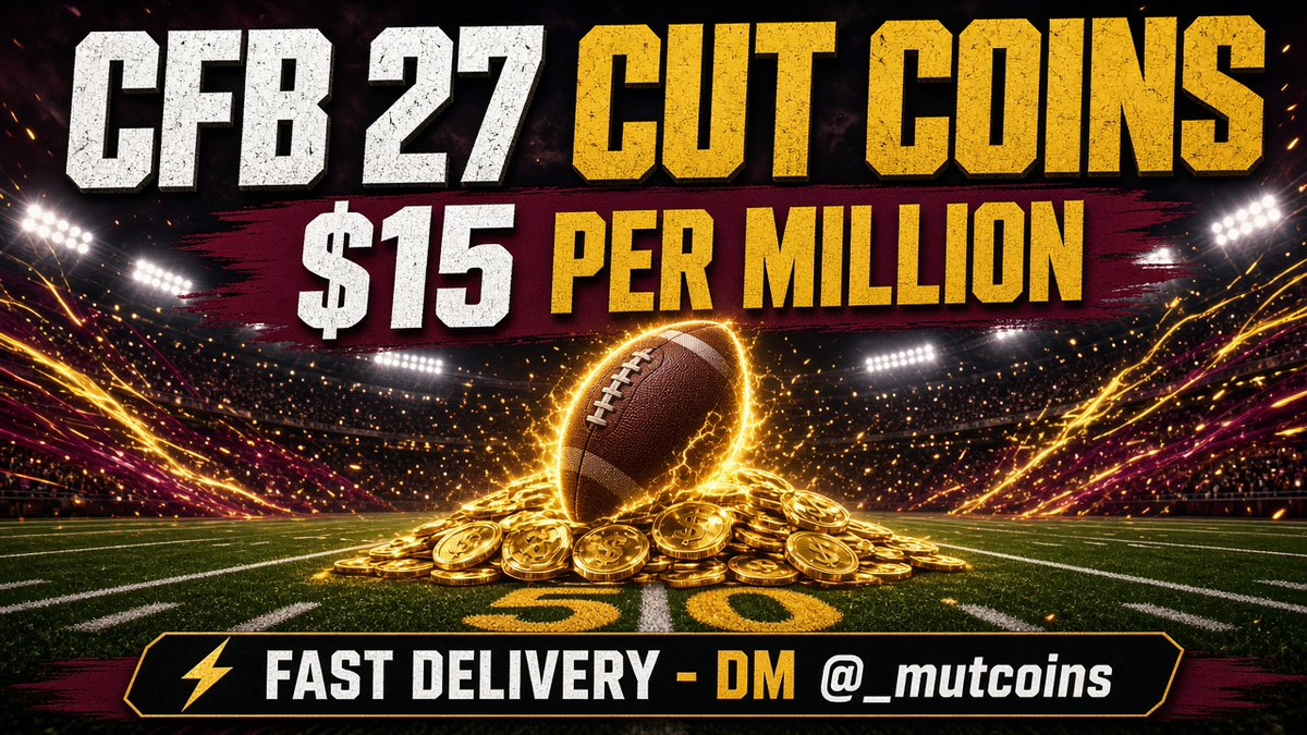 _mutcoins's tweet photo. 🏈 College Football 27 CUT coins ready to go!
💰 $15 per million
⚡ Quick delivery, safe &amp; trusted
Stop grinding, start stacking 🔥
DM @_mutcoins to order
#CFB27 #CollegeFootball27 #CUT https://t.co/vT6bVCgShY