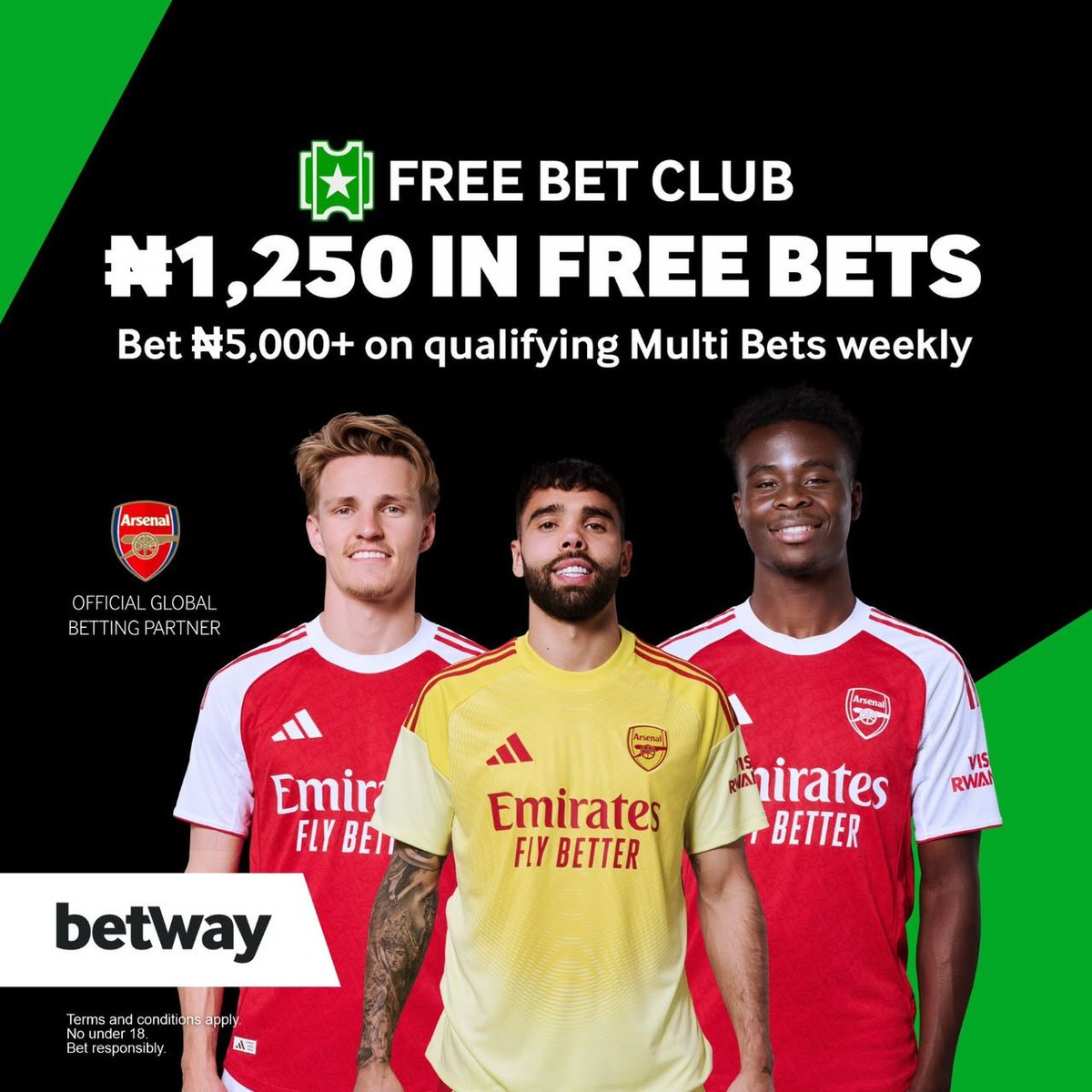 ChinaksOfLagos's tweet photo. Arsenal fans go dey pray make ticket no red, Madrid fans go say no late-minute magic tonight we should beat RB Leipzig easily.

Whatever happens in both games today, Betway has got your staking power covered. 

Join Betway Free Bet Club, bet N5,000 total this week, and collect soft N1,250 free bets on Monday & Wednesday!

Tap here: https://t.co/oC62shZRFv