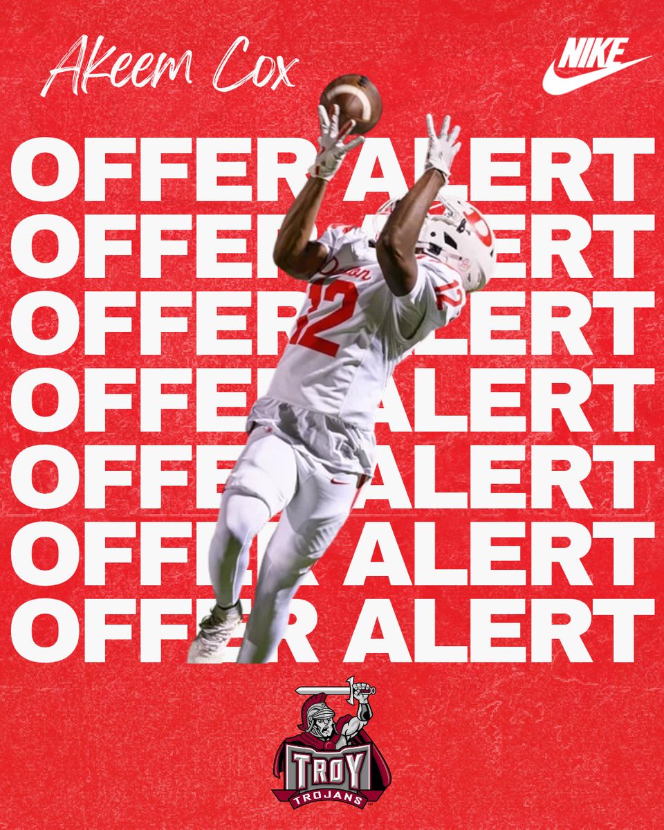Dalton_Cats_FB's tweet photo. Congratulations to 2028 WR Akeem Cox (@_AkeemCox11_ ) on receiving an offer from @TroyTrojansFB 

#GBR #DaltonRecruits https://t.co/5xyMc7f3BX