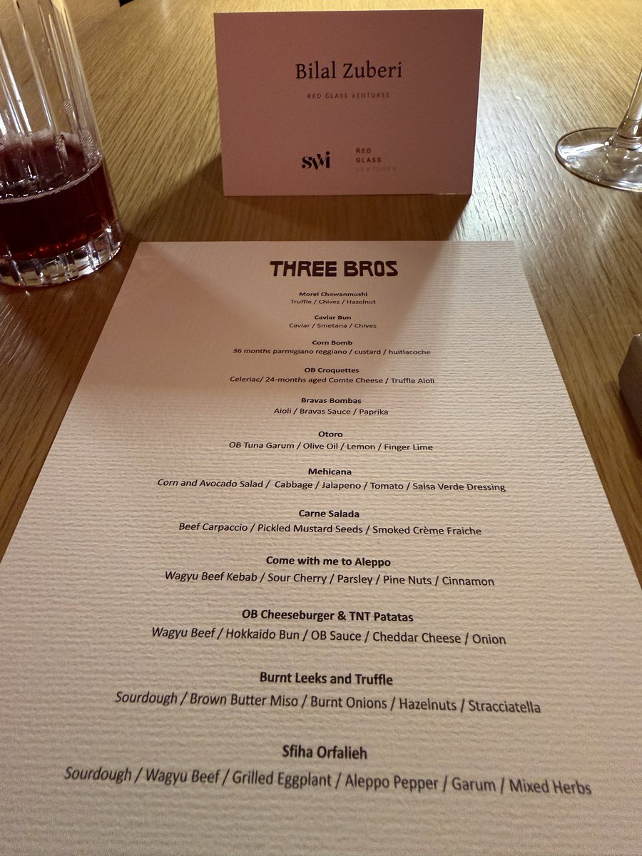 bznotes's tweet photo. This menu, this chef, and this company. Top tier. In Dubai. 

Three Bros. 

Orfali Brothers with Michelin Stars and more! https://t.co/9ASENLDz9l