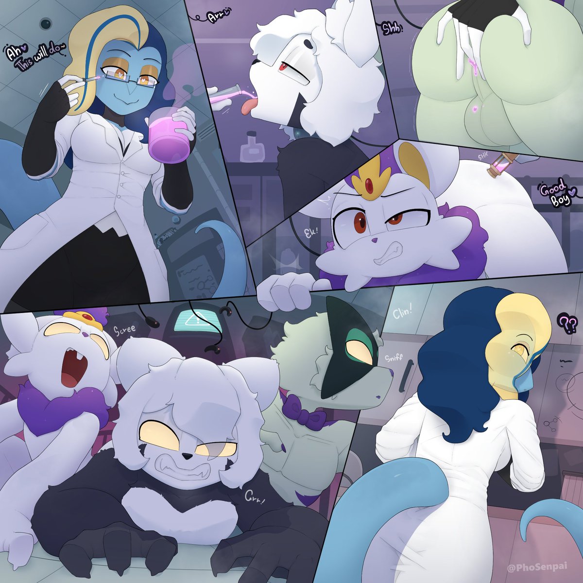 GrenjiLizard's tweet photo. " Trouble at the Lab~♡ "

Ft. @TheFluffMaestro (Calypso) @Stefan_Bestus @DefunctUmbra18 

Artwork done by the wonderful @PhoSenpai https://t.co/svzAWJNWh6