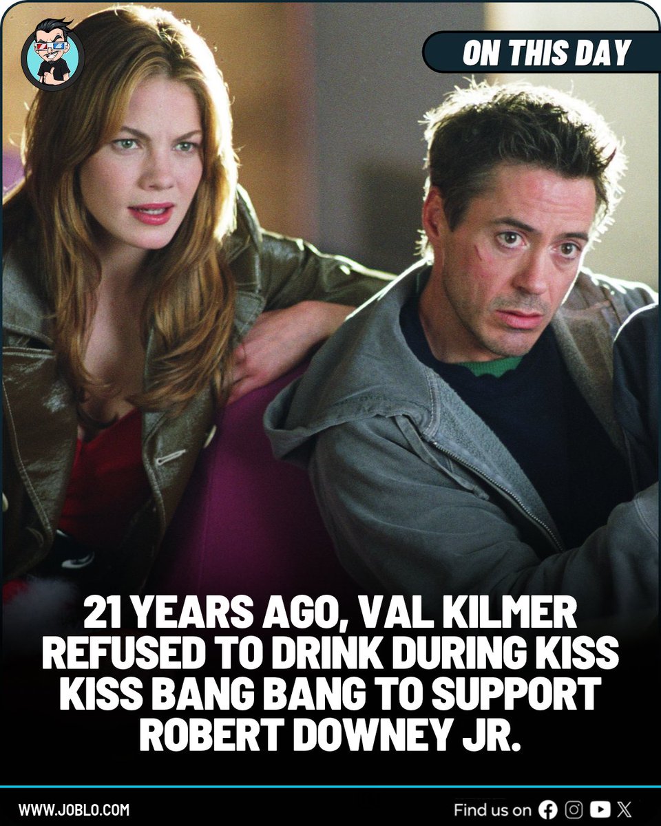 joblocom's tweet photo. Kiss Kiss Bang Bang (2005) was released 21 years ago! 🎥
#KissKissBangBang #RobertDowneyJr #ValKilmer #CultClassic https://t.co/2SCwmFJZZs