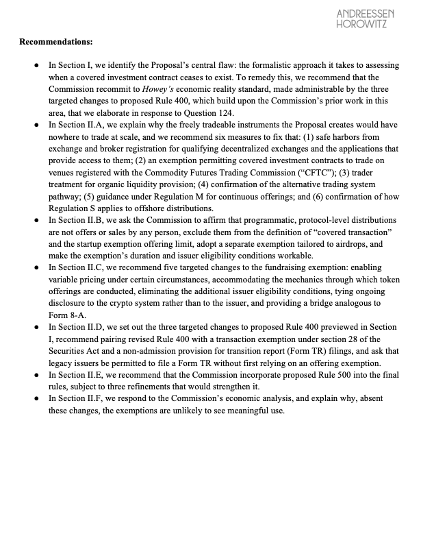 milesjennings's tweet photo. The SEC's initial proposal for Reg Crypto Assets was an important first step towards creating a clear fundraising pathway for builders of blockchain networks.

Yesterday, @a16zcrypto submitted recommendations to make that pathway more useful and durable. https://t.co/eKDMd539ql