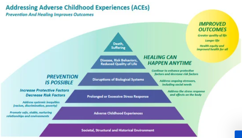 attachtrauma's tweet photo. Childhood adversity does not have to determine a child’s future.

Read more: The Revised ACE Pyramid: https://t.co/aGxEzvVMhY

#attachmenttraumanetwork #TraumaInformed #ACEs #Healing https://t.co/P8HxxGZOLl