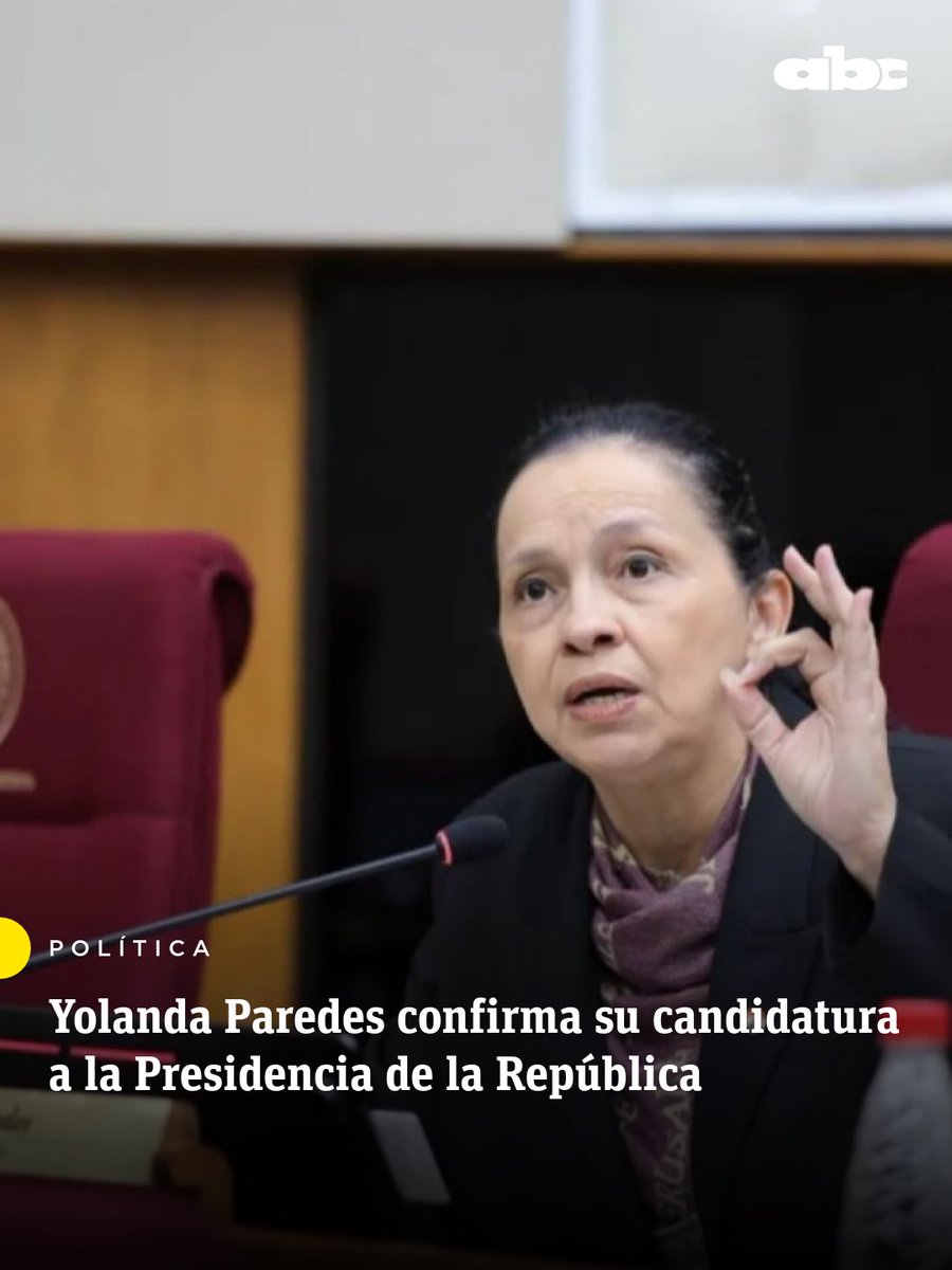 ABCCardinal's tweet photo. 🚨 La senadora Yolanda Paredes confirma que será candidata a la Presidencia por Cruzada Nacional

"Decidí aceptar el desafío que me propusieron mis compañeros de lucha y del partido", expresó.

#PeriodísticaMente 

📲 https://t.co/xk1o3miikN
📻ABC Del Este: 107.1 FM.

#730AM La Más Potente.