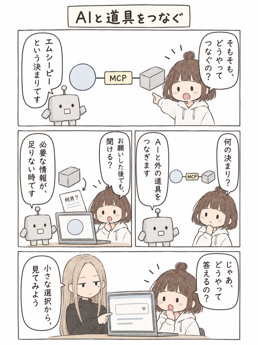 nj85c's tweet photo. MCPの追加質問をフォームと認証リンクに分ける

・選択なら、小さなフォームで聞く
・認証なら、接続先のページへ進む
リンクを開く同意だけで認証済みにしない。

#漫画が読めるハッシュタグ #MCP
@pournasserian さんの投稿より https://t.co/sXNoEqQoBv