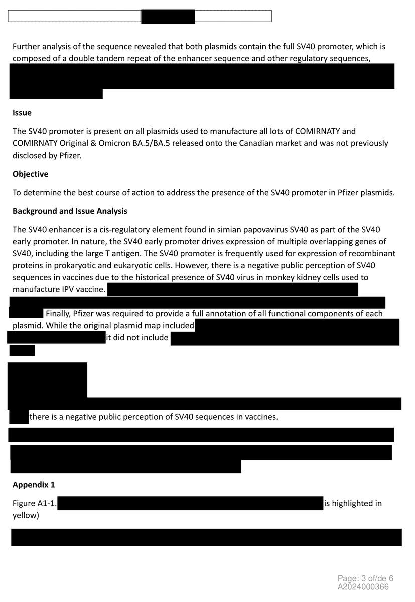 scoopsmcgoo's tweet photo. SV40 reveal: before, during, after lawsuit

Info Commissioner ordered disclosure of Health Canada’s review into Pfizer shot DNA contamination, but HC only partially complied. An application in Federal Court forced HC to unredact the rest the day before their affidavit was due. https://t.co/UOrdCOQm2y