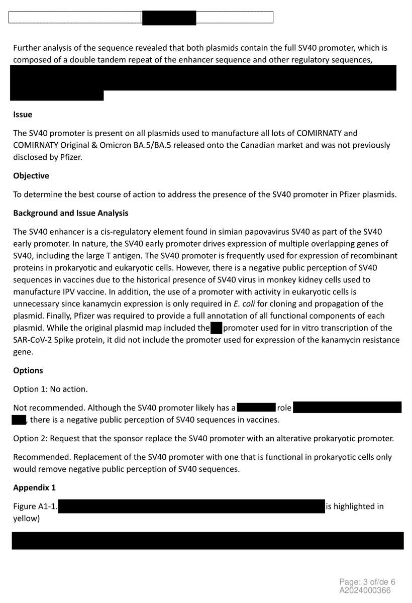 scoopsmcgoo's tweet photo. SV40 reveal: before, during, after lawsuit

Info Commissioner ordered disclosure of Health Canada’s review into Pfizer shot DNA contamination, but HC only partially complied. An application in Federal Court forced HC to unredact the rest the day before their affidavit was due. https://t.co/UOrdCOQm2y