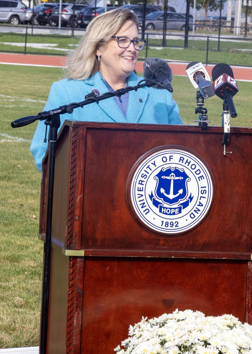 RIHouseofReps's tweet photo. @Kathy35SK and @repmcentee33 joined @universityofri President Marc Parlange @marc and others to celebrate URI's new outdoor track and field facility today.

The new track is part of a major investment in athletics and recreation facilities provided by the state. https://t.co/1VZgM7RPjr