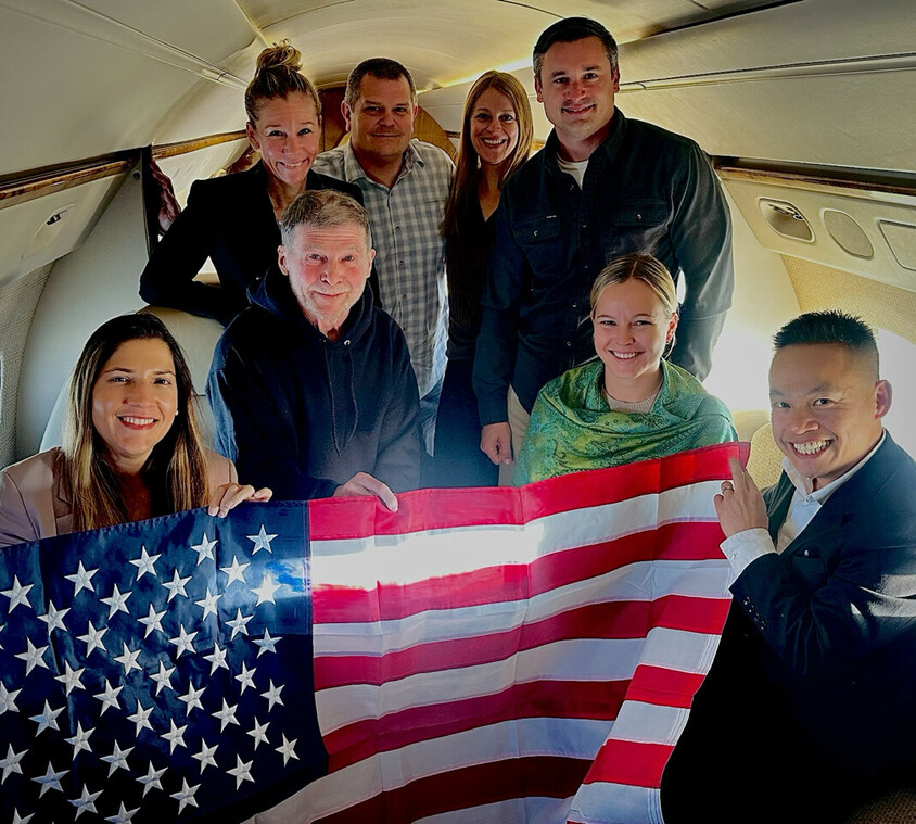 PlotWeaver's tweet photo. President Trump posted this photo of Hubbard (presumably with family) coming home.
Another win for America. https://t.co/gA2MATmOkT