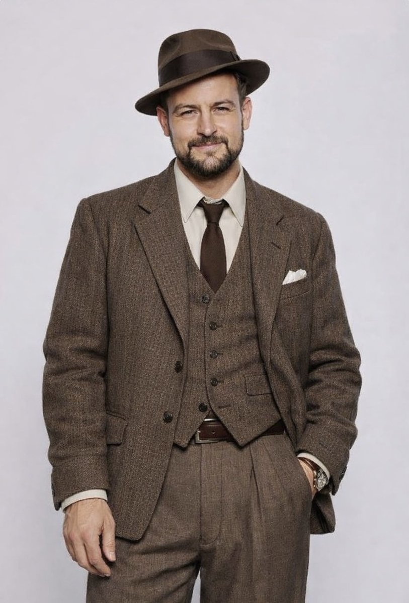HynesHeart's tweet photo. Timeless class and vintage mystery. 🕵️‍♂️🤎 Proving that true chivalry and a sharp three-piece suit never go out of style.

#TylerHynes #Hynies #HallmarkMystery #VintageStyle #Germany #ClassicHollywood #Canada https://t.co/OUPw3lTUVK