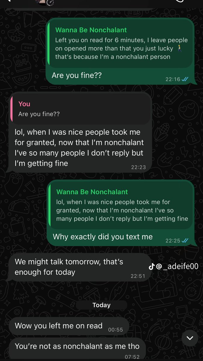 _agneeess's tweet photo. Lady shares her conversation with a nonchalant guy😂😭😭 https://t.co/mkJHG0f74F