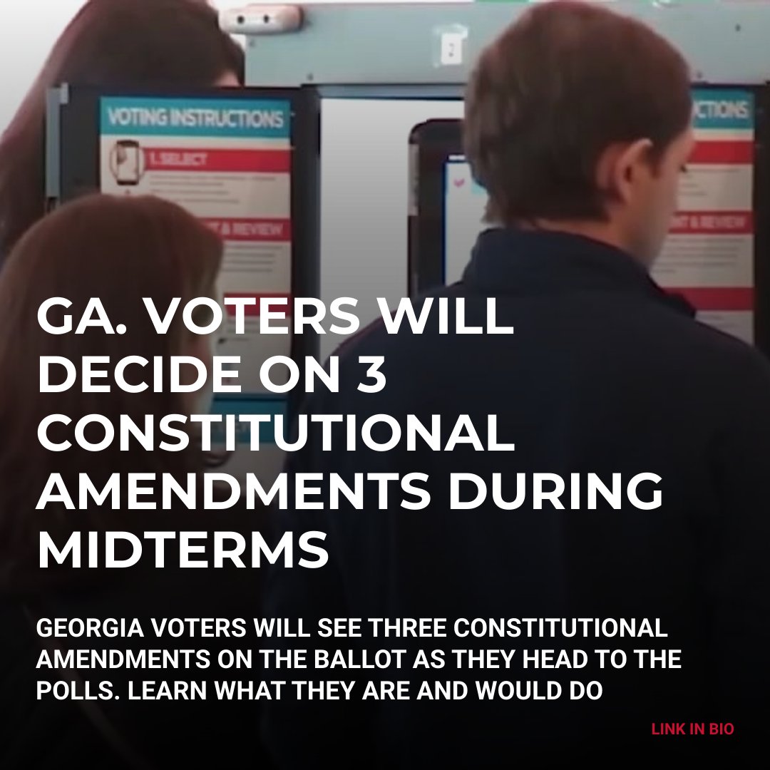 WCTV's tweet photo. Georgia voters will see three constitutional amendments on the ballot as they head to the polls. Learn what they are and would do. https://t.co/6tH04pxFXO