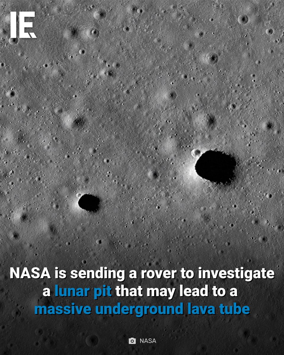 IntEngineering's tweet photo. NASA has selected the GIMLI mission to explore the Marius Hills Pit, a collapse feature on the Moon’s near side that likely marks the roof of an ancient lava tube. The rover will use ground-penetrating radar, seismic sensors, a gravimeter, and cameras to map both the pit and any underground void extending from it. If confirmed, the lava tube could serve as a natural shelter for future lunar astronauts, providing protection from radiation, temperature extremes, and micrometeorite bombardment. “Confirming these void spaces now could shift future habitat planning,” NASA said. The mission is funded through NASA’s Payloads and Research Investigations on the Surface of the Moon program, with hardware developed in partnership with Blue Origin’s Honeybee Robotics.