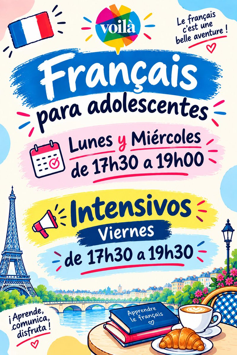voilacademia's tweet photo. Daremos comienzo a nuevos grupos... ¿Te atreves a comenzar con un nuevo idioma? ¿Estas listo para la aventura? ¡No dudes en buscarnos! Tendremos plazas limitas...¡No te quedes sin la tuya! 😱📚✍
#NuevasMetas #SéDiferente #AprendeVoilà
#CualquierExcusaEsBuenaParaAprenderFrancés https://t.co/kpEDj5QC64