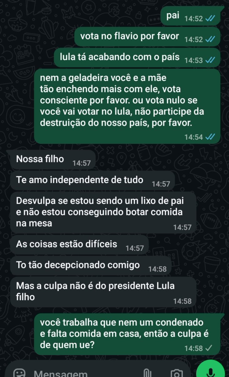 antifavxd's tweet photo. tentei virar voto do meu pai pro Flávio e acabei deixando ele triste KKKKK https://t.co/OHxNDrlSXN