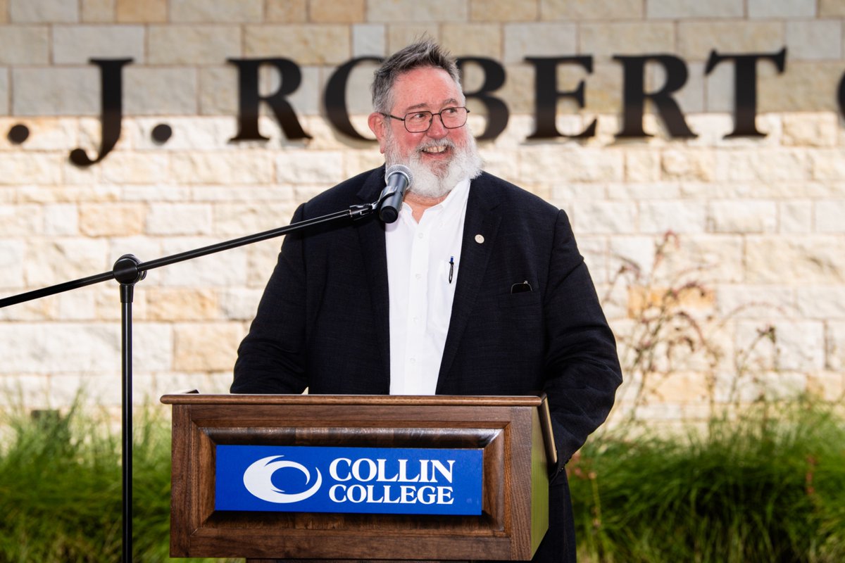 collincollege's tweet photo. Collin College proudly honored longtime Board of Trustees member and founding leader Dr. J. Robert “Bob” Collins with the dedication of Dr. J. Robert Collins Hall at the Farmersville Campus on Oct. 13.

Click here to read the full story: https://t.co/AHUSt4xSQd https://t.co/JdNZ9Nyv4G