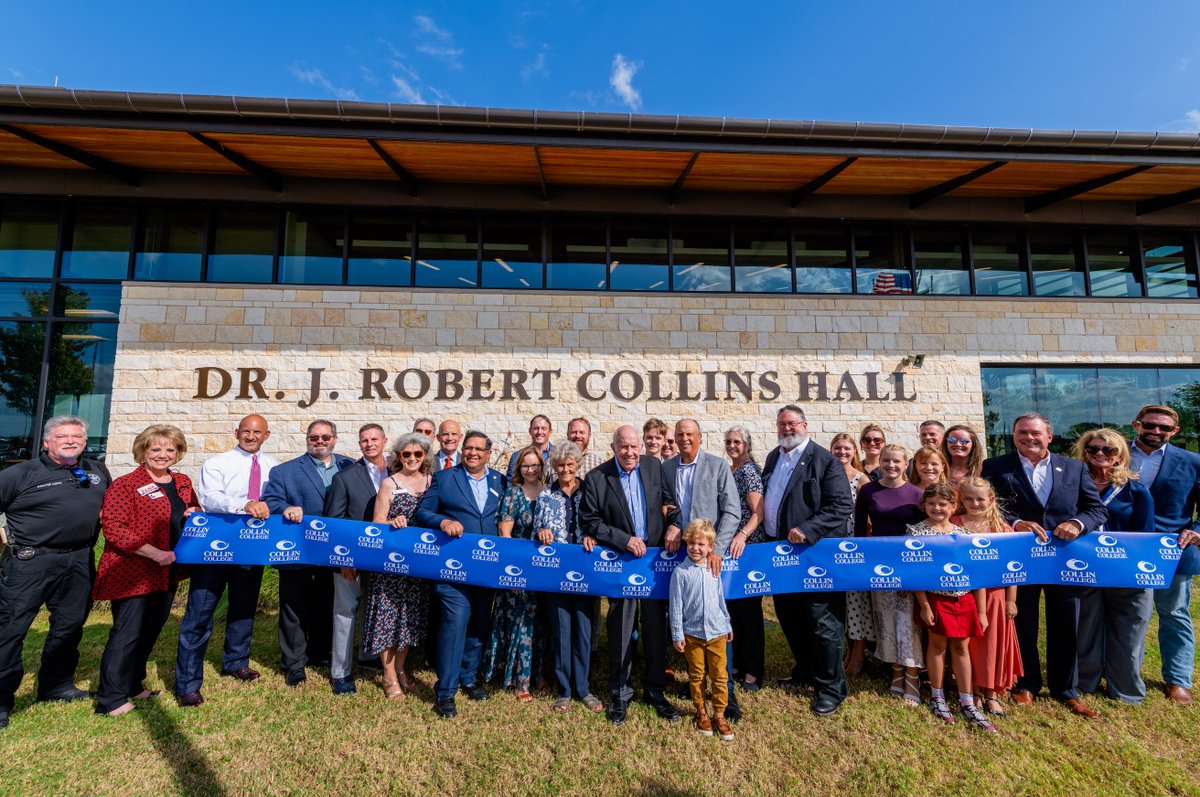 collincollege's tweet photo. Collin College proudly honored longtime Board of Trustees member and founding leader Dr. J. Robert “Bob” Collins with the dedication of Dr. J. Robert Collins Hall at the Farmersville Campus on Oct. 13.

Click here to read the full story: https://t.co/AHUSt4xSQd https://t.co/JdNZ9Nyv4G