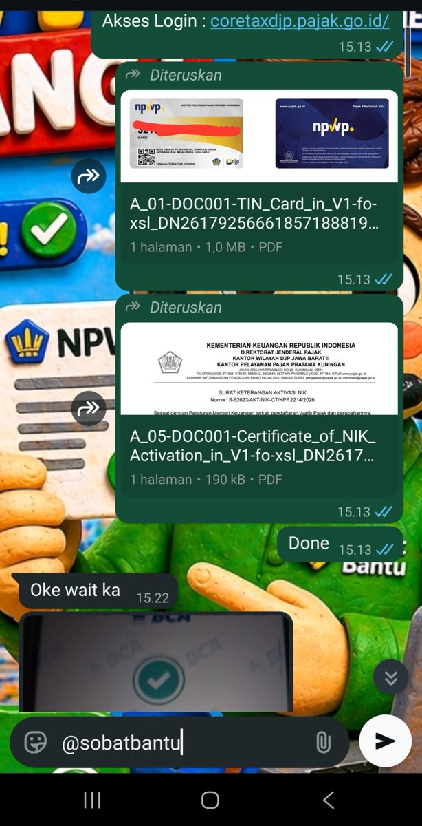 SobatBantu's tweet photo. 📢 OPEN JASA PEMBUATAN NPWP &amp; NIB!

Lagi butuh NPWP atau NIB tapi bingung cara mengurusnya? 👀

Tenang, Sobat Bantu siap membantu! 💚💛

✅ Proses online
✅ Bayar setelah jadi

📲 Hubungi WhatsApp: 085756071950

Sobat Bantu, siap bantu sampai selesai! 🤝 https://t.co/tpspc27Evk
