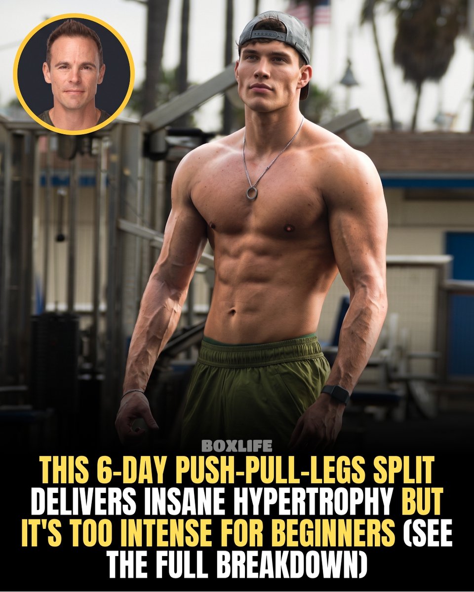 BoxLifeMagazine's tweet photo. itness influencer Joe ditched what he calls a crap program at 16 and now swears by a high-volume six-day push-pull-legs split.

The routine stacks serious volume with strategic rest, hitting each muscle group twice weekly through A and B variations.

Training to near-failur https://t.co/pCiuulzYDa