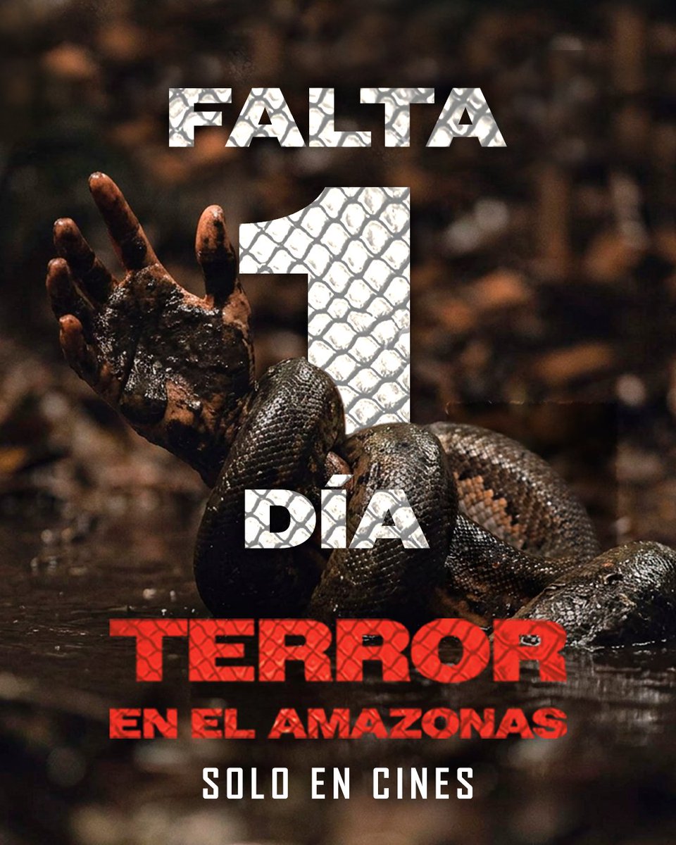 BFdistribution's tweet photo. ¡MAÑANA ES EL ESTRENO! 🚨🌿💀
Viajaron para salvar vidas... mañana descubrirás si logran salvar las suyas
Terror en el Amazonas, 22 de octubre, solo en cines 🐍🍿
#TerrorEnElAmazonas #BFDistribution https://t.co/Ukm7wGZZRu