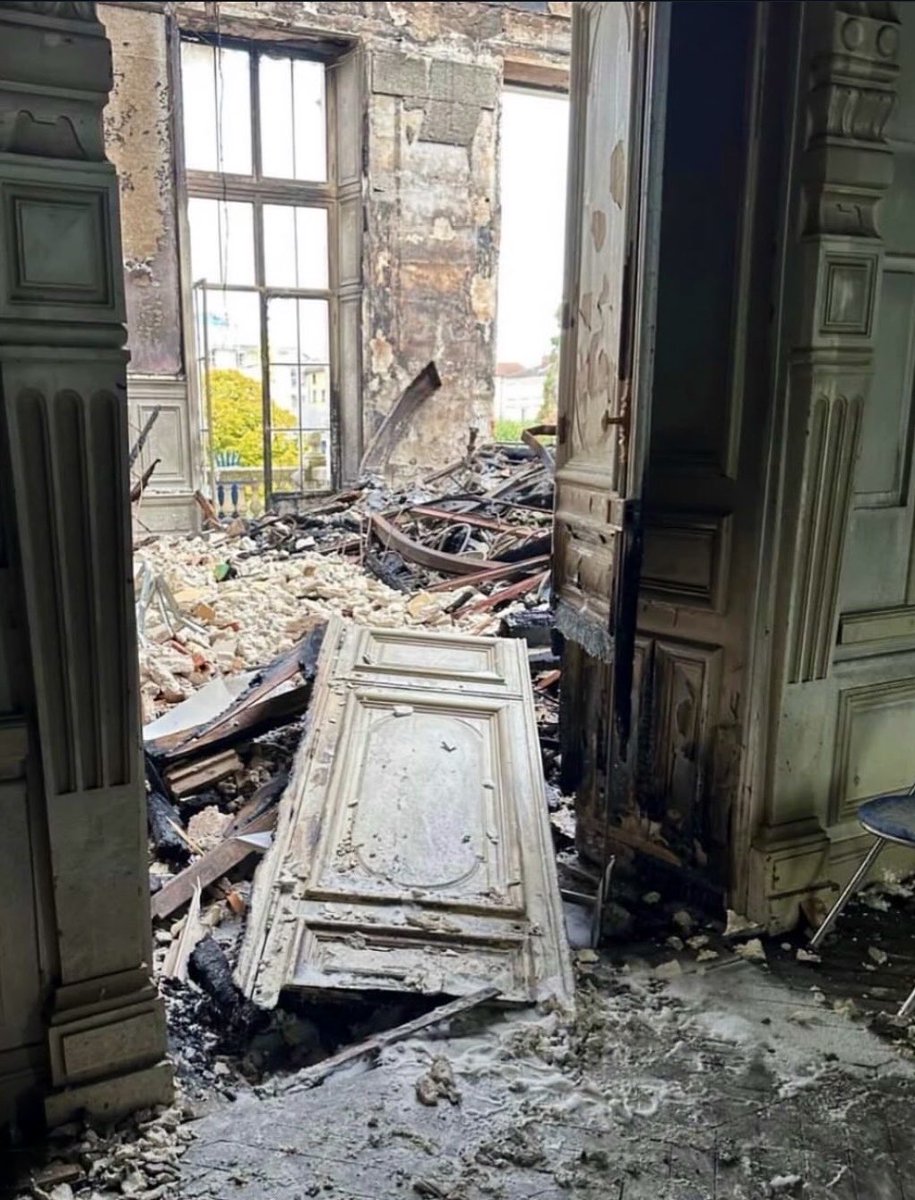 EndWokeness's tweet photo. Limoges Town Hall in France before vs after meeting "our greatest strength" https://t.co/xXReP9M030