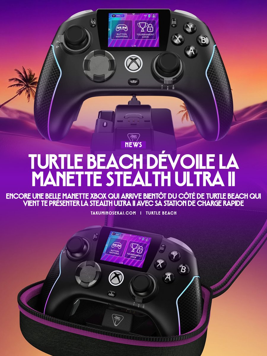 Takumi_no_Sekai's tweet photo. Encore une belle manette Xbox qui arrive bientôt du côté de Turtle Beach qui vient te présenter la Stealth Ultra II avec sa station de charge rapide
@TurtleBeachFR #TurtleBeach #StealthUltraII #Xbox
▶ Lien en commentaire
▶ Retrouvez l'article sur le site https://t.co/bCu2MfXhYo