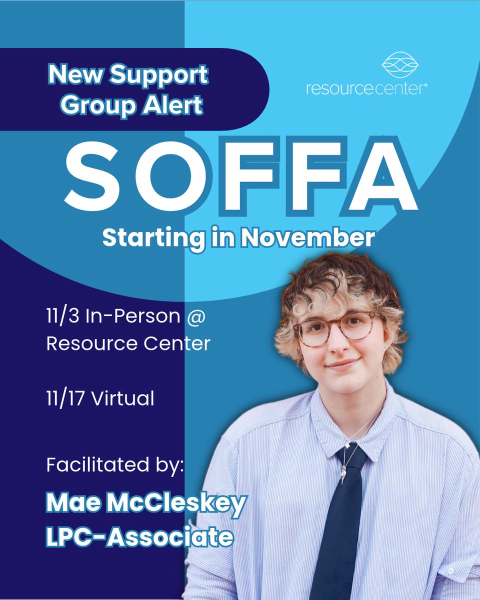 ResourceCtr's tweet photo. 🏳️‍⚧️ Meet SOFFA, Resource Center’s new support group for loved ones of transgender and gender-expansive people.

Connect, learn and find community.
📍 1st Tuesday: In person
💻 3rd Tuesday: Virtual
🕕 6–7:30 p.m.

https://t.co/1I5zsi5hFg https://t.co/9tmNqpAAOR