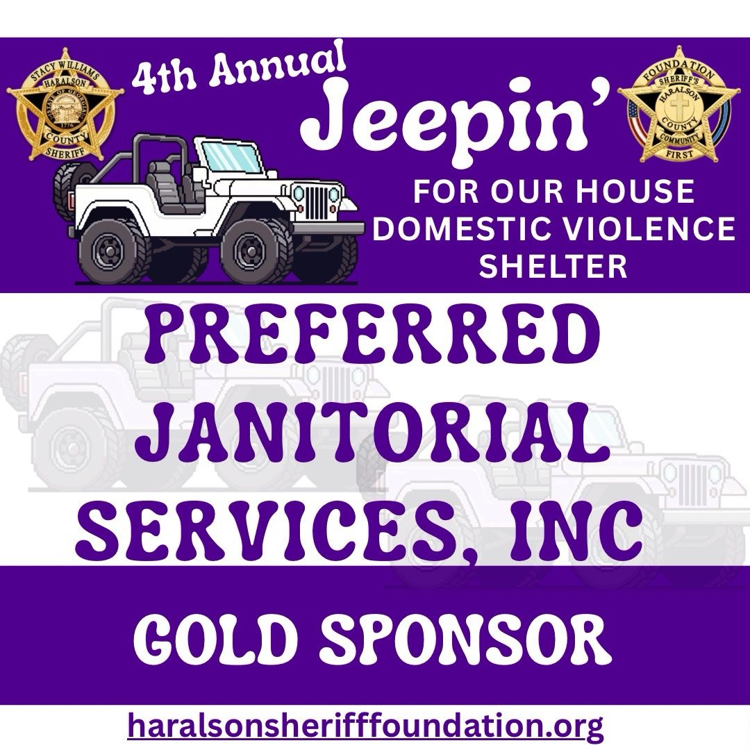 HaralsonSheriff's tweet photo. We would like to extend a big thank you to Preferred Janitorial Services, INC for being a Gold Sponsor for the Haralson Sheriff Foundation’s 4th annual Jeepin’ for Our House Domestic Violence Shelter Fundraiser!
#ThankYou
#GoldSponsor
#OHDVS
#HSF
#HCSO https://t.co/A1DESOTk9q