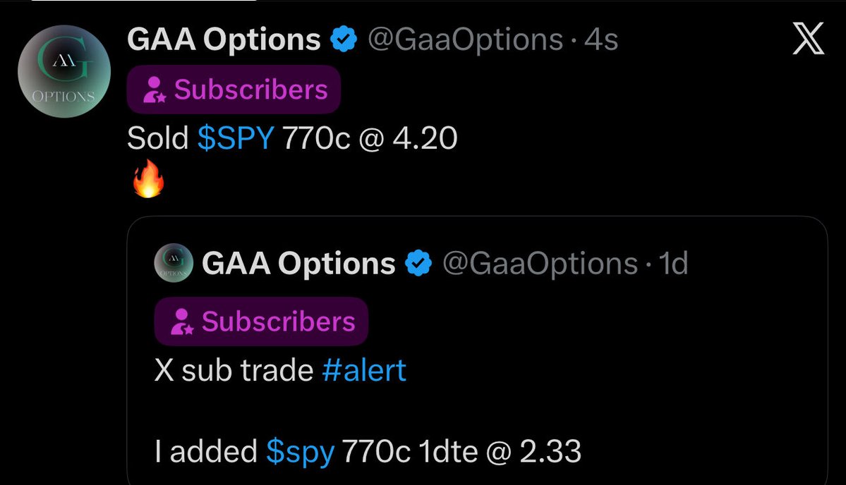 GaaOptions's tweet photo. VIP/ Discord members got 200%
X Subs got 100%

Regardless, made money for anyone who followed me.

$SPY $SPX https://t.co/4gAyDvH78O